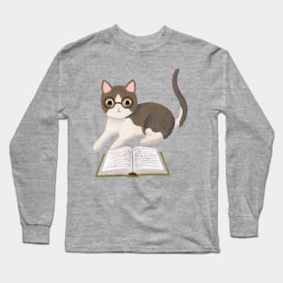 Reading Cat Long Sleeve T-Shirt